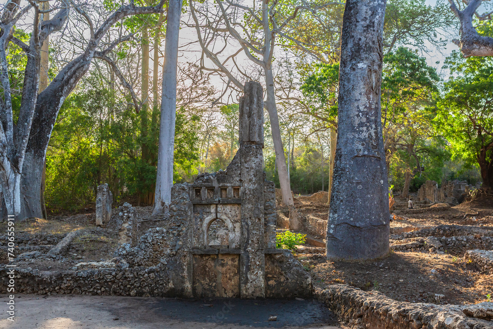 Ruins of Gedi. Watamu, Kenya. Historical and archaeological site near the Indian Ocean coast of eastern Kenya. Ruins of Gedi. Watamu, Kenya. Historical and archaeological site near the Indian Ocean coast of eastern Kenya.