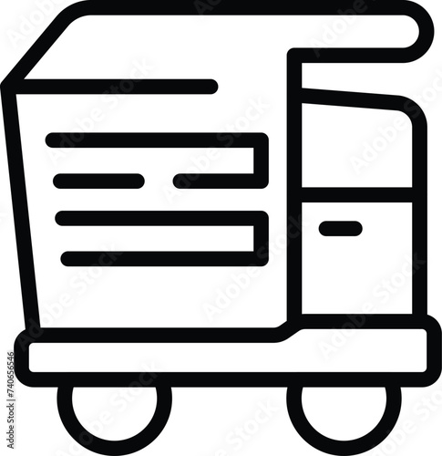 Road car tipper icon outline vector. Cargo delivery. Mining dump car