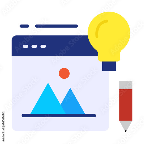 raster photo editor vector icon design, Webdesign and Development symbol, user interface or graphic sign, website engineering  illustration, ai image editing toolbox concept