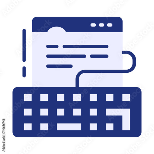Blog or content Writing vector icon design, Webdesign and Development symbol, user interface or graphic sign, website engineering  illustration, browser keyboard shortcuts concept