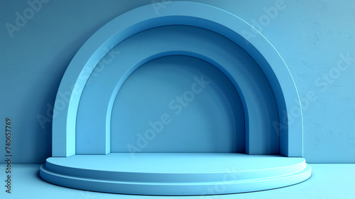 3d illustration empty podium with abstact background very realistic front view mock up