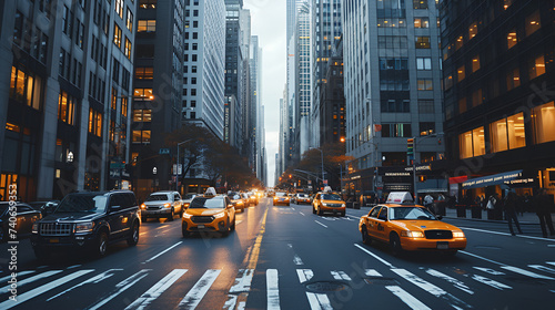 Streets bustling with cars and skyscrapers, depicting the vibrant energy of a big city, captured through the lens of Generative AI.   © Muskan