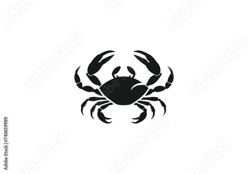 Logo of crab icon vector silhouette isolated design