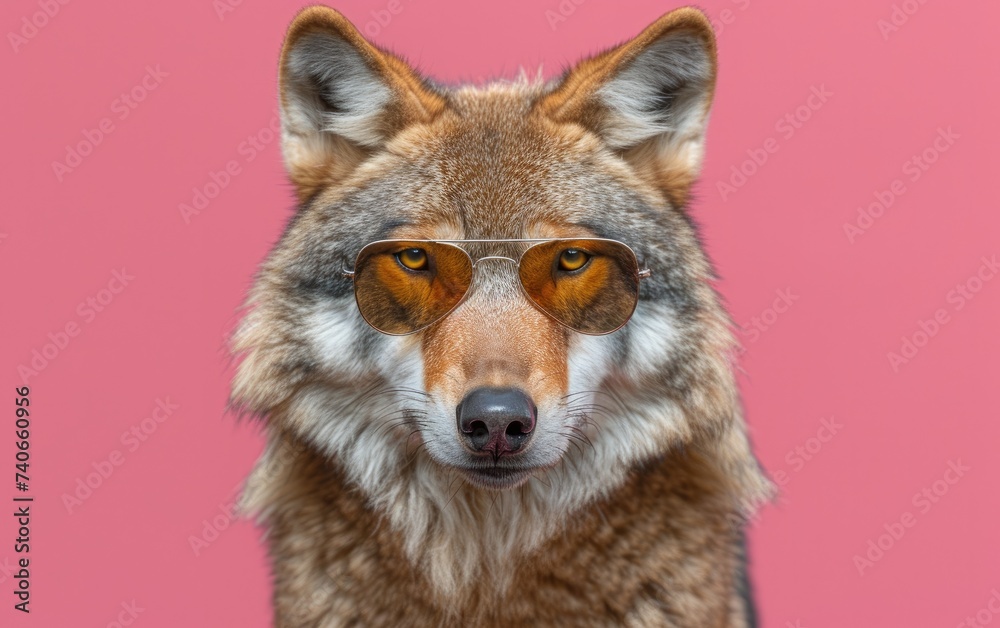 Fototapeta premium Dog Wearing Glasses Close Up