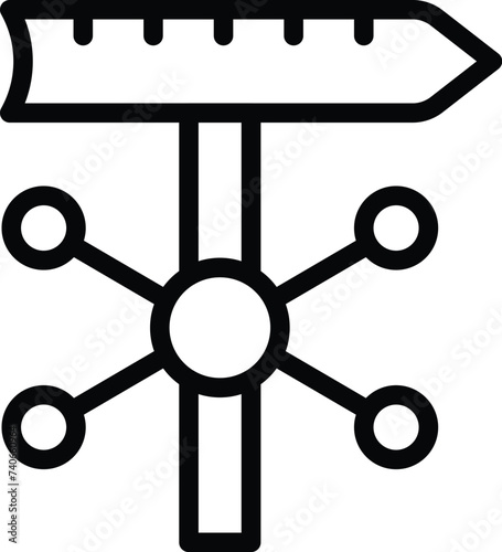 Wind indicator animal icon outline vector. Compass pin. Creature weather