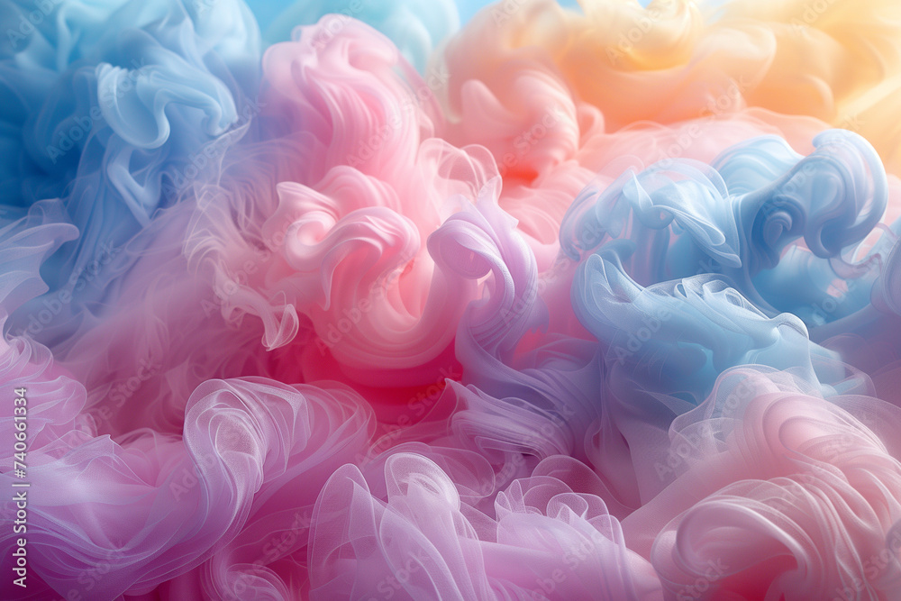abstract cotton candy, a variety of colors, background illustration Generative AI
