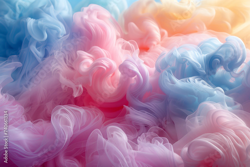 abstract cotton candy, a variety of colors, background illustration Generative AI © Wildwood