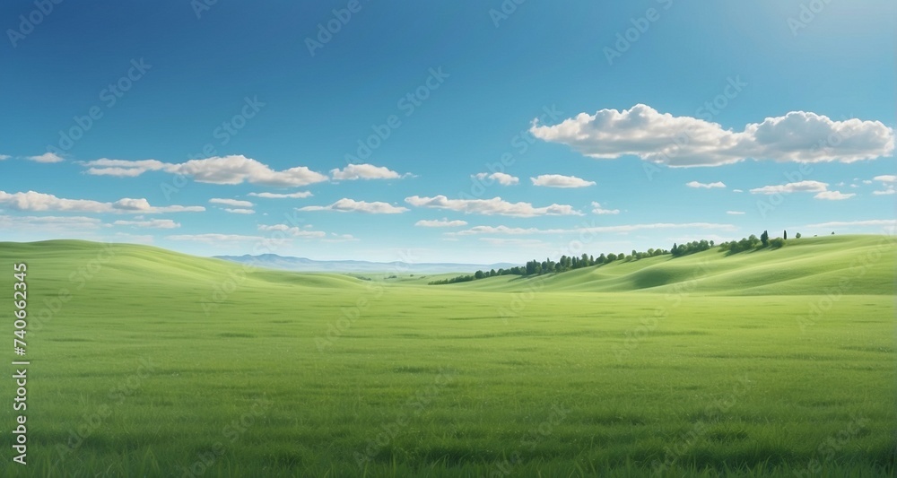 Craft a visually immersive composition of a vast green meadow extending as far as the eye can see, with ultra-realistic precision in illustrating the lush grass-Ai Generative Craft a visually immersive composition of a vast green meadow extending as far as the eye can see, with ultra-realistic precision in illustrating the lush grass-Ai Generative