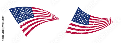 3d grunge style american flag vector illustration. Usa flag texture to use in 4th july independence day, memorial day projects. 