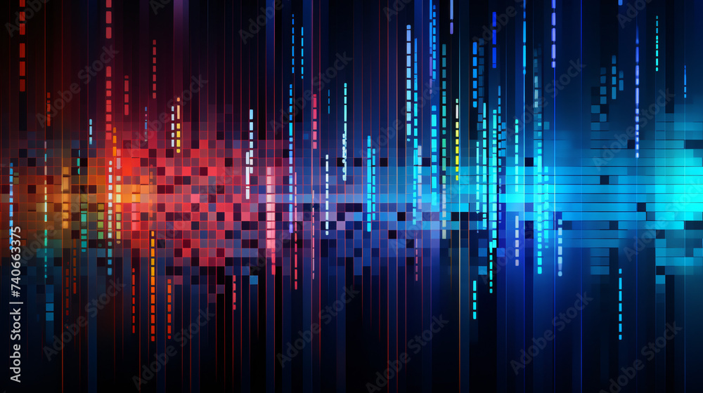 Abstract technology background with noisy algorithm.