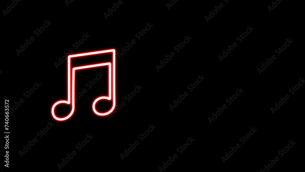 Glowing music notes symbol. neon note music sign and symbol on black background. Neon light glow effect. Musical note line icon. Music sign. 3D line neon glowing icon. Glowing music notes symbol. neon note music sign and symbol on black background. Neon light glow effect. Musical note line icon. Music sign. 3D line neon glowing icon.