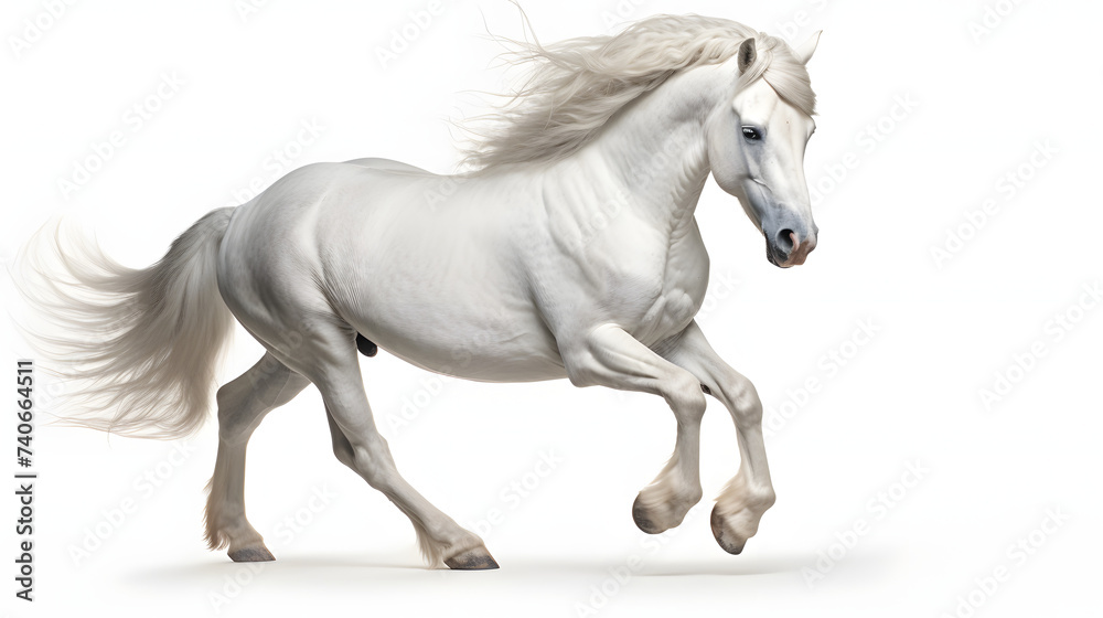 Horse on white background