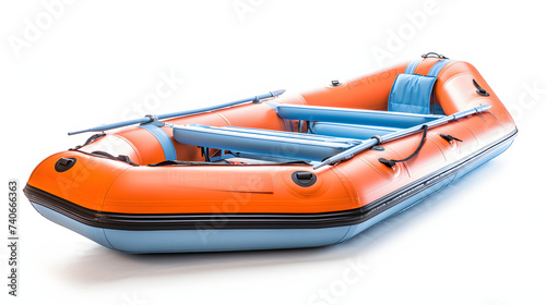 Inflatable boat on white background