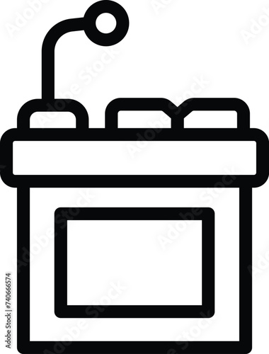 Priest speaker icon outline vector. Mass believer. Service holy spiritual