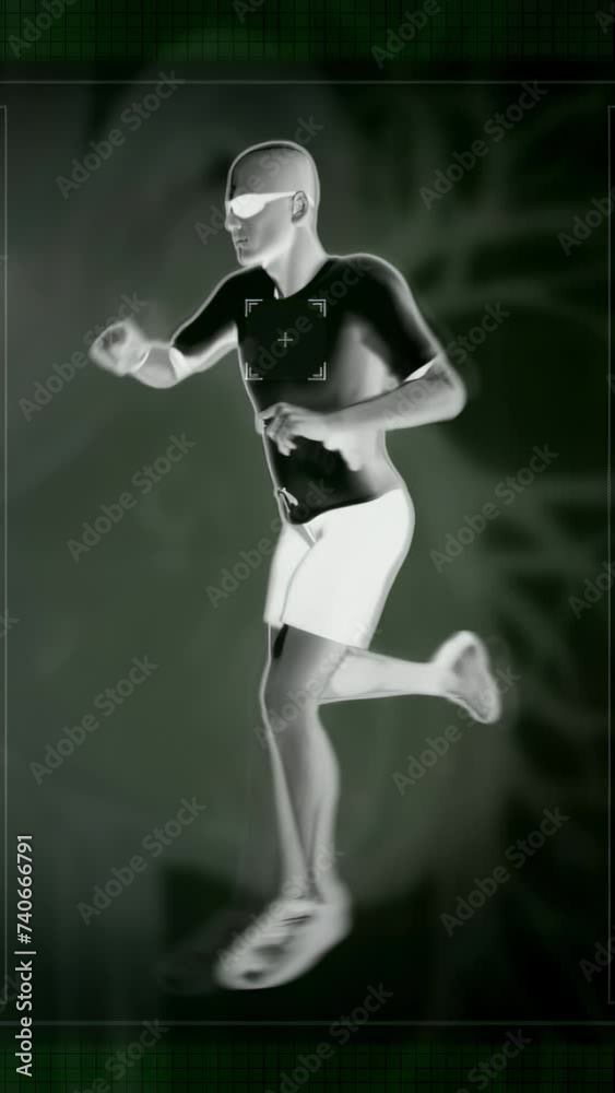 Future technology medical testing of a sportsman running Future technology medical testing of a sportsman running