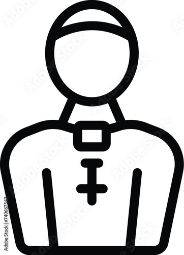 Adult bible icon outline vector. Mass priest character. Religion culture