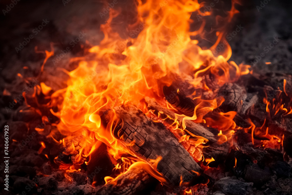  fire blazing in the dark with lots of flames 2