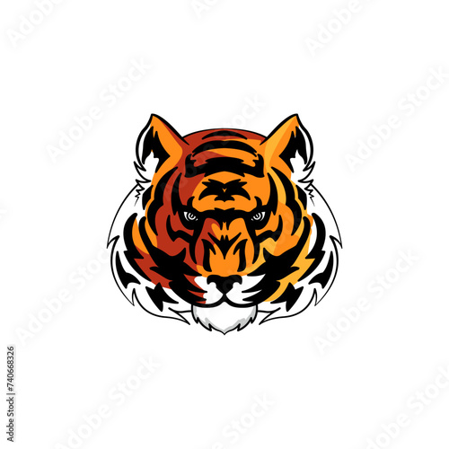 tiger head vector logo illustration