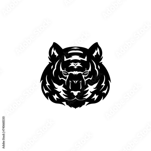 tiger black and white logo design