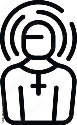 Catholic priest icon outline vector. Mass man vicar. Service character