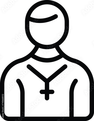 Cleric person icon outline vector. People spiritual. Belief religion prayer