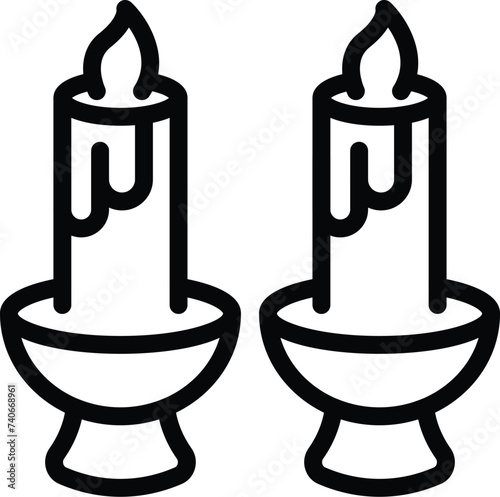 Church burning candles icon outline vector. Adult pray. Fasting religion