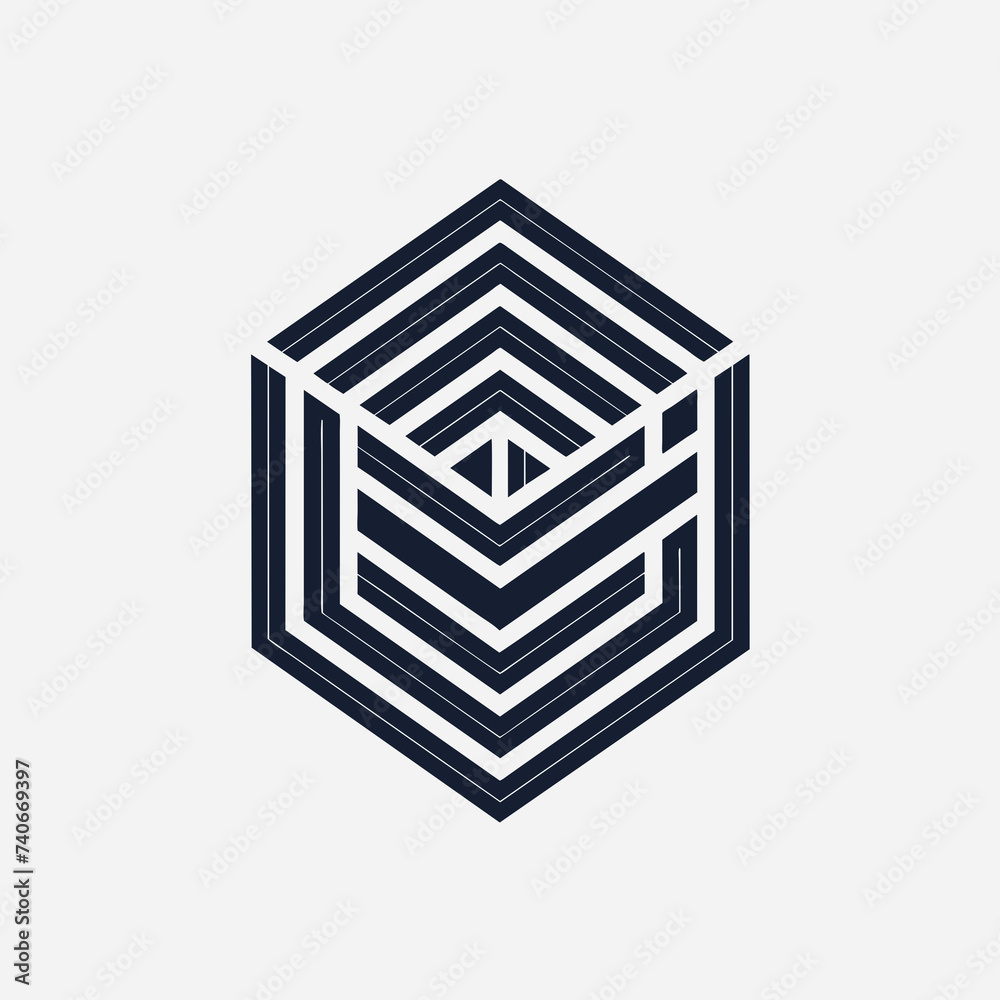 Creative Logo Concept with Abstract Branded Lines Creative Logo Concept with Abstract Branded Lines