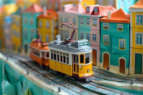 Origami Lisbon Tram & Historic Districts Paper Town