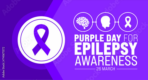 March is Epilepsy Awareness day or Purple Day background template. Holiday concept. use to background, banner, placard, card, and poster design template with text inscription and standard color.