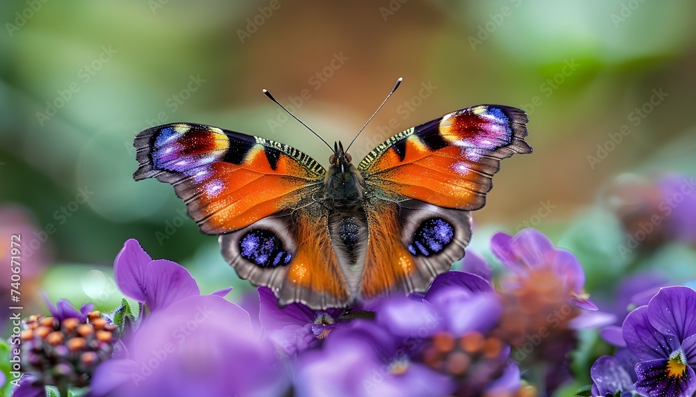Butterfly on a violet flower Butterfly on a violet flower