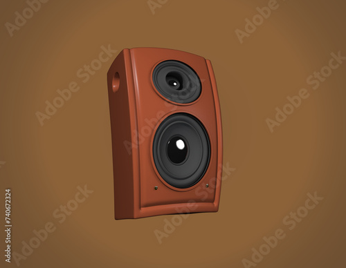 audio speaker 3d illustration. speaker 3d render icon.