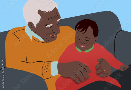 Grandfather and Grandchild Enjoying Time Together