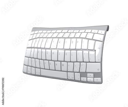 keyboard 3d illustration. 3D Computer Keyboard isolated on white background. keyboard 3d icon