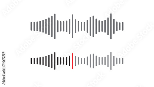  sound waveform pattern for radio podcasts, music players, video editors, voice messages in social media chats, voice assistants, and recorders. frequency,