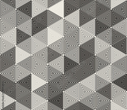 Vector seamless pattern. Repeating geometric elements. Stylish monochrome background design.