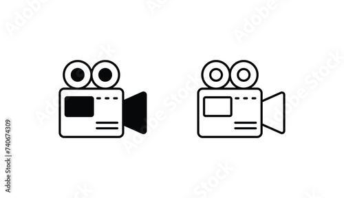 Videocamera icon design with white background stock illustration