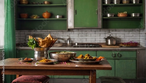 Indian_pakistani_food_combo_known_as_thali_ photo