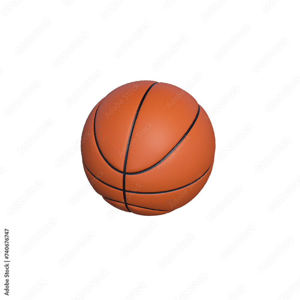 Orange Basketball With White Background