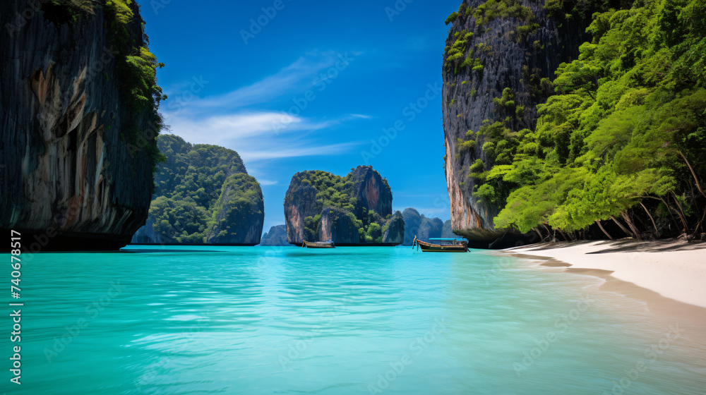 Beaches on this Thai island have beautiful clear water.