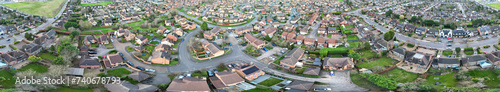 High Angle Panoramic view of East Luton City of England during Sunset. Luton  England UK. Feb 19th  2024