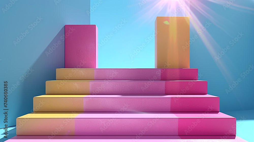 3d illustration empty podium with abstact background very realistic front view mock up 3d illustration empty podium with abstact background very realistic front view mock up