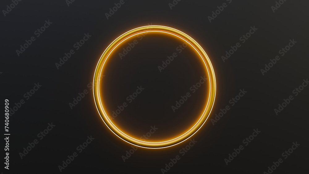 Gold circle frame, anniversary background.