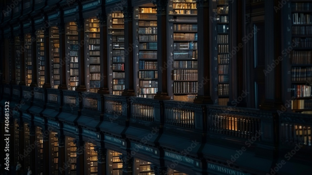 Naklejka premium Elegant Historical Library Interior