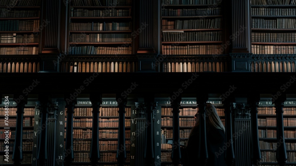 Obraz premium Elegant Historical Library Interior