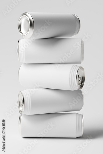 Retro style ridged can mockups featuring aluminum cans with ridges on top of the can