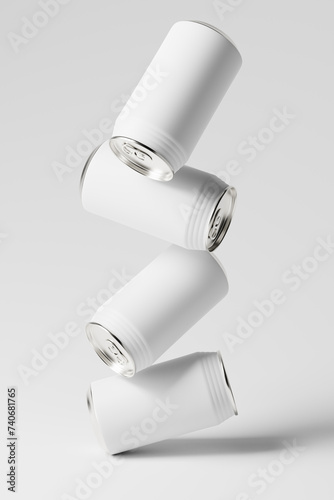 Retro style ridged can mockups featuring aluminum cans with ridges on top of the can