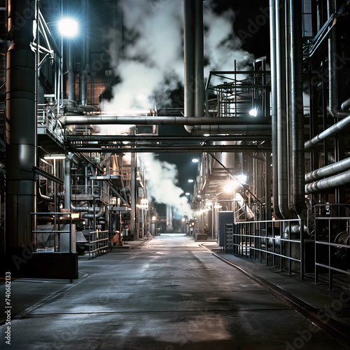 industrial plant in night