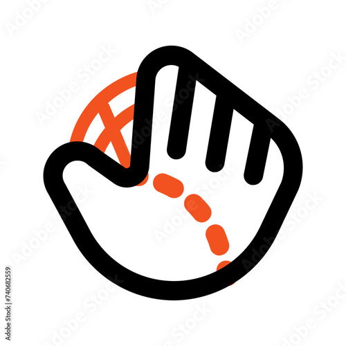 baseball glove line icon