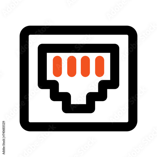 ethernet port line icon