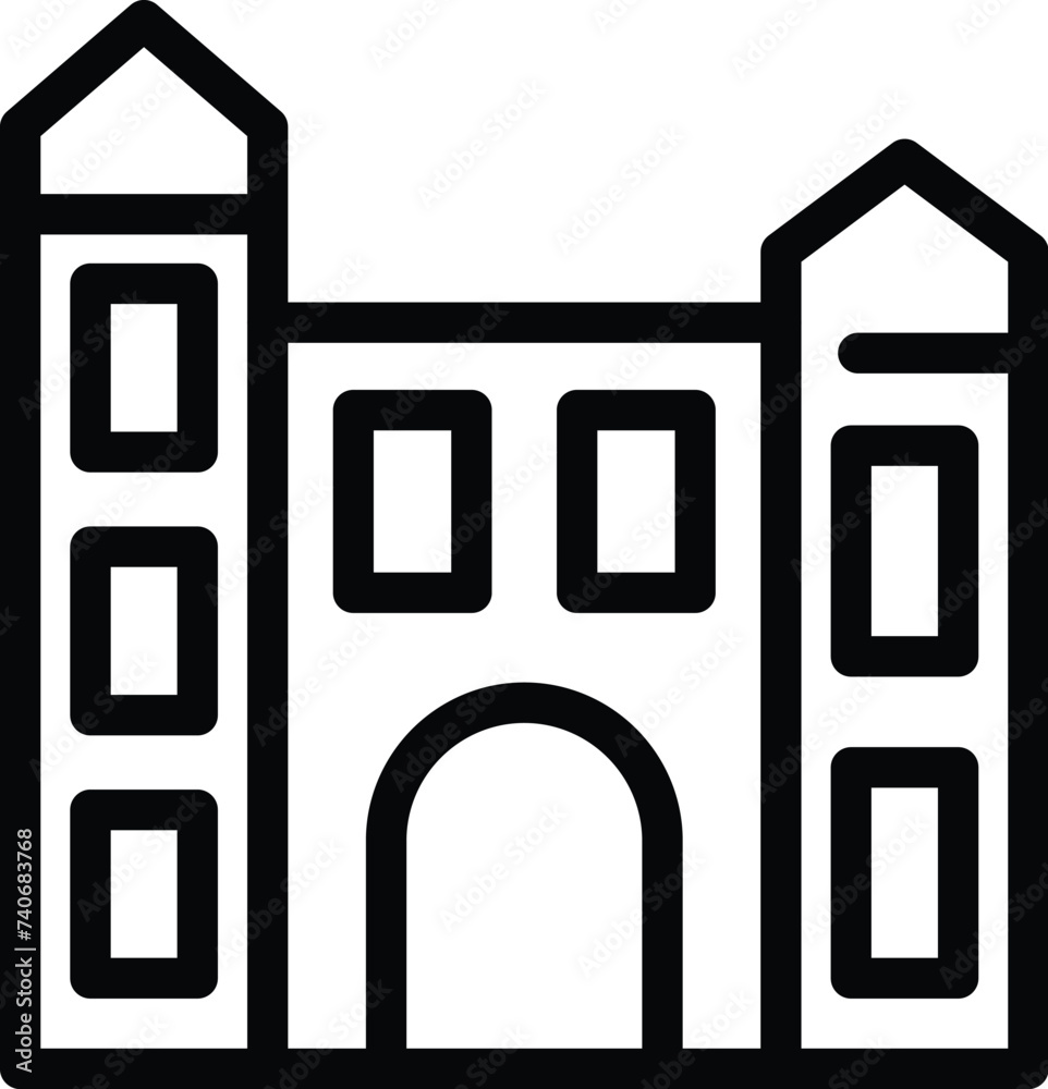Amsterdam palace icon outline vector. Dutch royal building. Holland history infrastructure Amsterdam palace icon outline vector. Dutch royal building. Holland history infrastructure